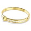 Brazalete Numina de corte redondo, blanco, chapado en tono dorado Brazalete Numina de corte redondo, blanco, chapado en tono dorado