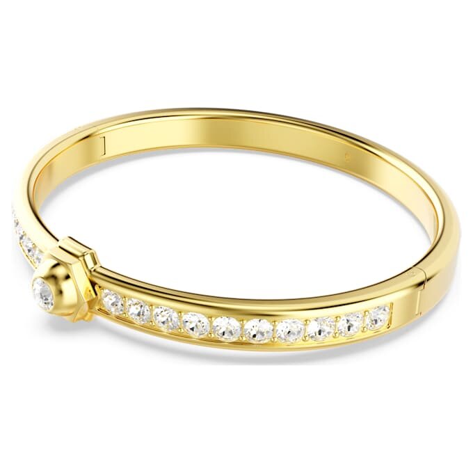 Brazalete Numina de corte redondo, blanco, chapado en tono dorado Brazalete Numina de corte redondo, blanco, chapado en tono dorado