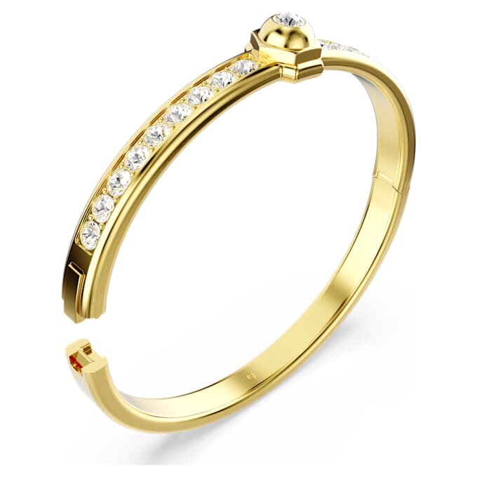 Brazalete Numina de corte redondo, blanco, chapado en tono dorado Brazalete Numina de corte redondo, blanco, chapado en tono dorado