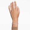 Brazalete Sublima con pavé de nieve, blanco, chapado en tono oro rosa