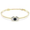 Brazalete Symbolica «Ojo del mal», azul, chapado en tono dorado