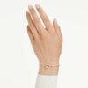 Brazalete Symbolica Pavé, herradura, blanco, chapado en tono oro rosa