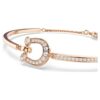 Brazalete Symbolica Pavé, herradura, blanco, chapado en tono oro rosa