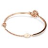 Brazalete tipo esclava con forma de serpiente y cortes mixtos, Año de la Serpiente, rojo, chapado en tono oro rosa