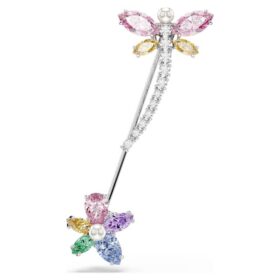 Broche Ariana Grande x Swarovski con cortes variados, libélula, multicolor, chapado en rodio Broche Ariana Grande x Swarovski con cortes variados, libélula, multicolor, chapado en rodio