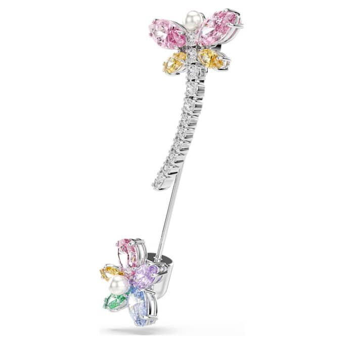 Broche Ariana Grande x Swarovski con cortes variados, libélula, multicolor, chapado en rodio Broche Ariana Grande x Swarovski con cortes variados, libélula, multicolor, chapado en rodio