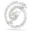 Broche de serpiente con perla de cristal, cortes variados, Año de la Serpiente, blanco, chapado en rodio Broche de serpiente con perla de cristal, cortes variados, Año de la Serpiente, blanco, chapado en rodio