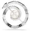 Broche de serpiente con perla de cristal, cortes variados, Año de la Serpiente, blanco, chapado en rodio Broche de serpiente con perla de cristal, cortes variados, Año de la Serpiente, blanco, chapado en rodio