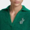 Broche Dellium Bambú, verde, chapado en rodio Broche Dellium Bambú, verde, chapado en rodio
