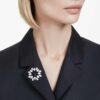 Broche Matrix con corte en pera, blanco, chapado en rodio Broche Matrix con corte en pera, blanco, chapado en rodio