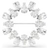 Broche Matrix con corte en pera, blanco, chapado en rodio Broche Matrix con corte en pera, blanco, chapado en rodio