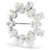 Broche Matrix con corte en pera, blanco, chapado en rodio Broche Matrix con corte en pera, blanco, chapado en rodio