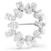 Broche Matrix con corte en pera, blanco, chapado en rodio Broche Matrix con corte en pera, blanco, chapado en rodio