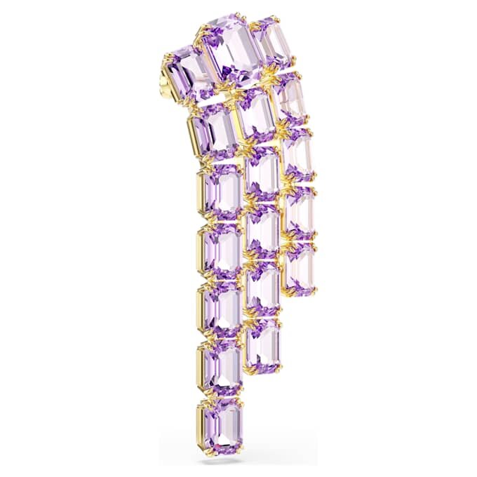 Broche Millenia con corte octogonal, morado, chapado en tono dorado Broche Millenia con corte octogonal, morado, chapado en tono dorado
