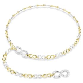 Cinturón Dextera blanco, acabado en metales mixtos
