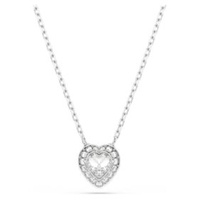 Colgante Ariana Grande x Swarovski con cortes variados, corazón, blanco, chapado en rodio