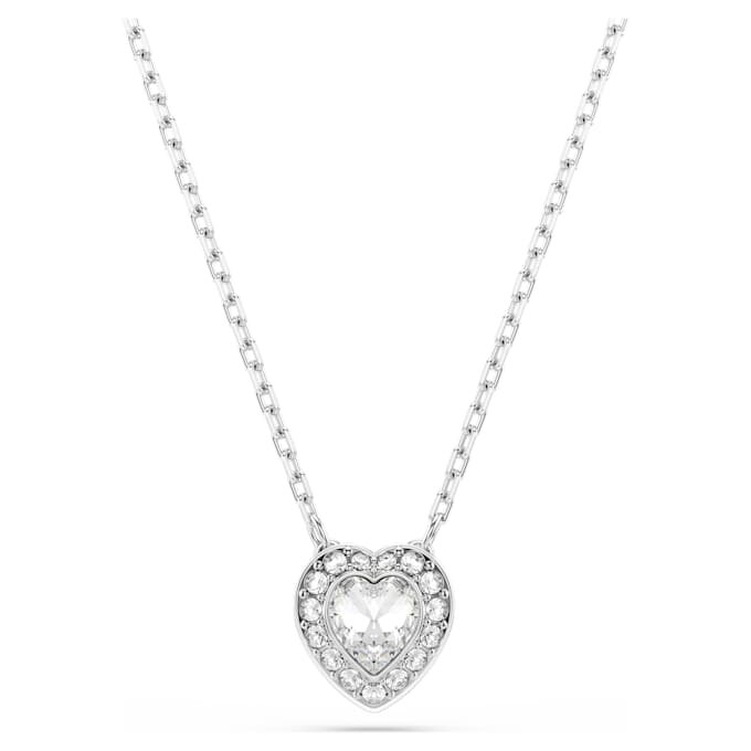 Colgante Ariana Grande x Swarovski con cortes variados, corazón, blanco, chapado en rodio Colgante Ariana Grande x Swarovski con cortes variados, corazón, blanco, chapado en rodio