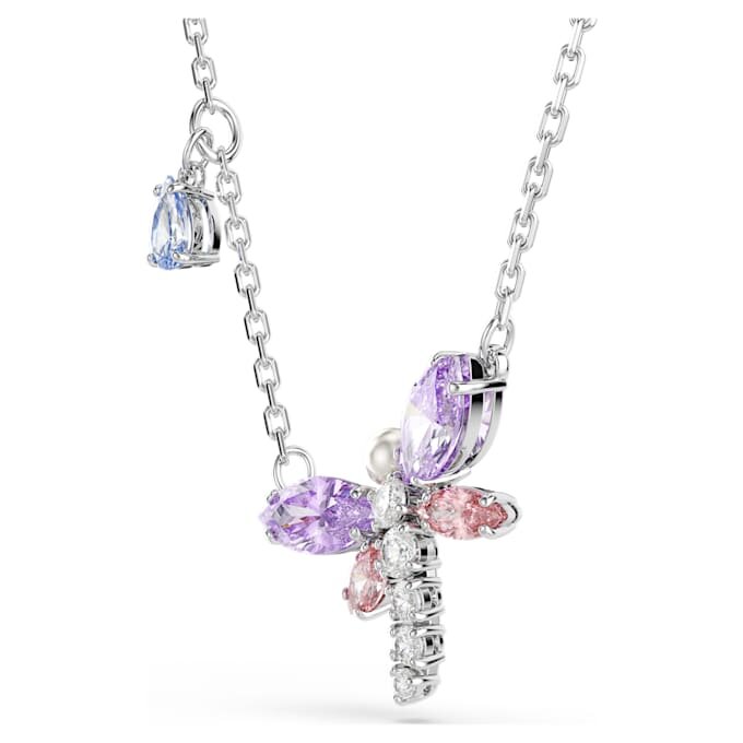 Colgante Ariana Grande X Swarovski con cortes variados, libélula, multicolor, chapado en rodio Colgante Ariana Grande X Swarovski con cortes variados, libélula, multicolor, chapado en rodio