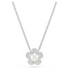 Colgante Ariana Grande x Swarovski con perla de cristal, corte redondo, flor, blanco, chapado en rodio Colgante Ariana Grande x Swarovski con perla de cristal, corte redondo, flor, blanco, chapado en rodio