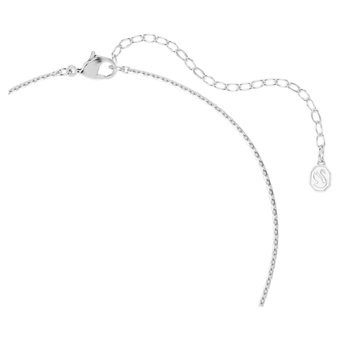 Colgante Ariana Grande x Swarovski con perla de cristal, corte redondo, flor, blanco, chapado en rodio Colgante Ariana Grande x Swarovski con perla de cristal, corte redondo, flor, blanco, chapado en rodio