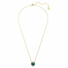 Colgante Bella V de corte redondo, verde, chapado en tono dorado Colgante Bella V de corte redondo, verde, chapado en tono dorado