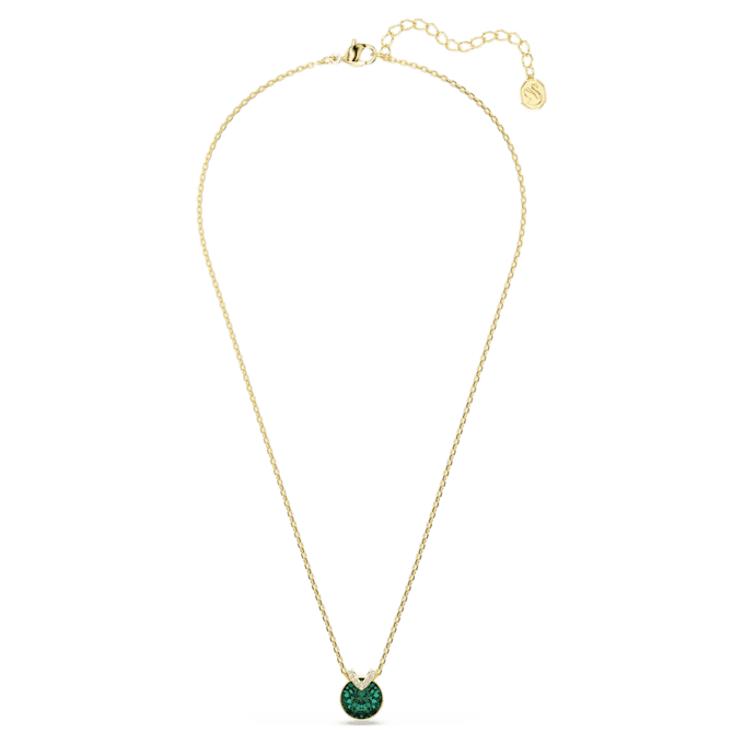 Colgante Bella V de corte redondo, verde, chapado en tono dorado Colgante Bella V de corte redondo, verde, chapado en tono dorado