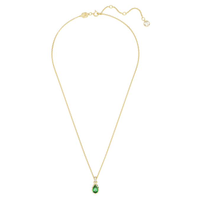 Colgante Chroma con corte en pera, verde, chapado en tono dorado Colgante Chroma con corte en pera, verde, chapado en tono dorado