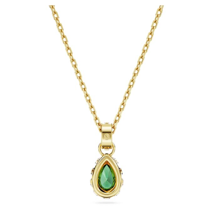 Colgante Chroma con corte en pera, verde, chapado en tono dorado Colgante Chroma con corte en pera, verde, chapado en tono dorado