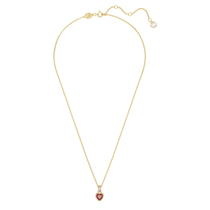Colgante Chroma en forma de corazón, rojo, chapado en tono dorado Colgante Chroma en forma de corazón, rojo, chapado en tono dorado