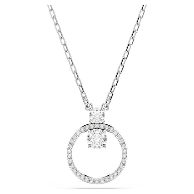 Colgante Constella con pavé, corte redondo, blanco, chapado en rodio Colgante Constella con pavé, corte redondo, blanco, chapado en rodio