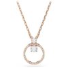 Colgante Constella con pavé, corte redondo, blanco, chapado en tono oro rosa
