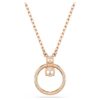 Colgante Constella con pavé, corte redondo, blanco, chapado en tono oro rosa