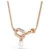 Colgante Constella con perla de cristal, corte redondo, blanco, chapado en tono oro rosa Colgante Constella con perla de cristal, corte redondo, blanco, chapado en tono oro rosa
