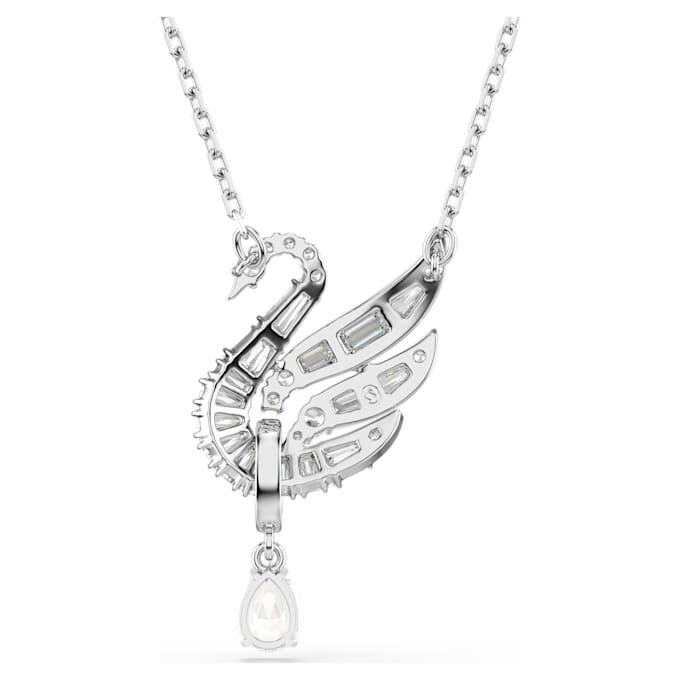Colgante de cisne, blanco, chapado en rodio Colgante de cisne, blanco, chapado en rodio