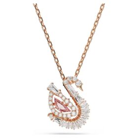 Colgante de cisne con cortes mixtos, cisne, rosa