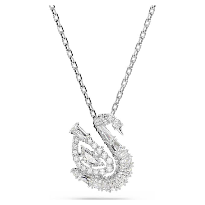 Colgante de cisne con cortes variados, cisne, blanco Colgante de cisne con cortes variados, cisne, blanco