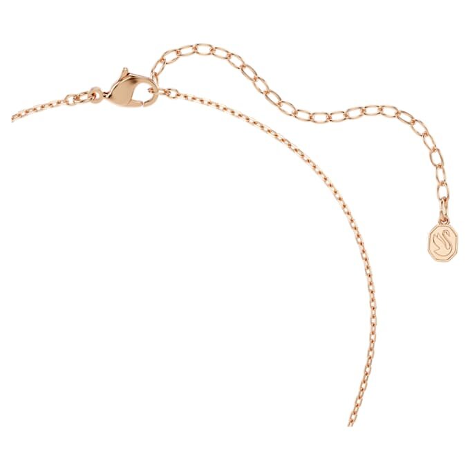 Colgante de cisne con cortes variados, cisne, blanco, chapado en tono oro rosa Colgante de cisne con cortes variados, cisne, blanco, chapado en tono oro rosa