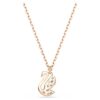 Colgante de cisne con cortes variados, cisne, blanco, chapado en tono oro rosa Colgante de cisne con cortes variados, cisne, blanco, chapado en tono oro rosa