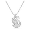 Colgante de cisne, mediano, blanco, chapado en rodio Colgante de cisne, mediano, blanco, chapado en rodio