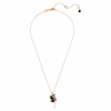 Colgante de cisne, negro, chapado en tono oro rosa Colgante de cisne, negro, chapado en tono oro rosa