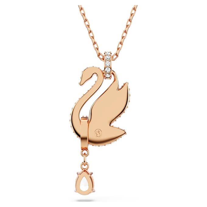 Colgante de cisne, negro, chapado en tono oro rosa Colgante de cisne, negro, chapado en tono oro rosa