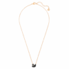 Colgante de cisne, pequeño, negro, chapado en tono oro rosa Colgante de cisne, pequeño, negro, chapado en tono oro rosa