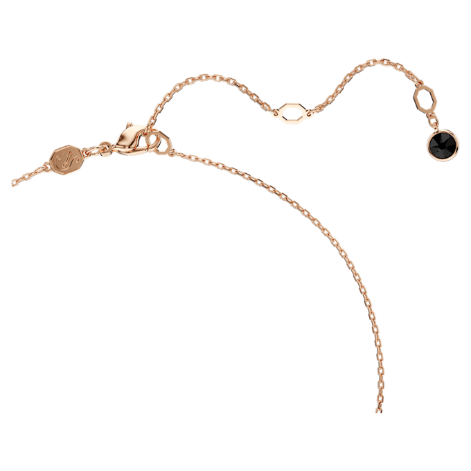 Colgante de cisne, pequeño, negro, chapado en tono oro rosa Colgante de cisne, pequeño, negro, chapado en tono oro rosa