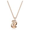 Colgante de cisne, pequeño, negro, chapado en tono oro rosa Colgante de cisne, pequeño, negro, chapado en tono oro rosa