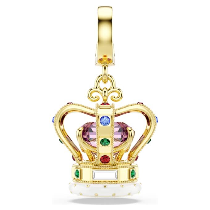 Colgante de corona de los Minions con cortes variados, multicolor, chapado en tono dorado Colgante de corona de los Minions con cortes variados, multicolor, chapado en tono dorado