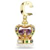Colgante de corona de los Minions con cortes variados, multicolor, chapado en tono dorado Colgante de corona de los Minions con cortes variados, multicolor, chapado en tono dorado