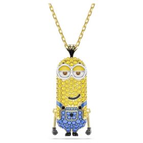 Colgante de los Minions «Kevin» con pavé, multicolor, chapado en oro