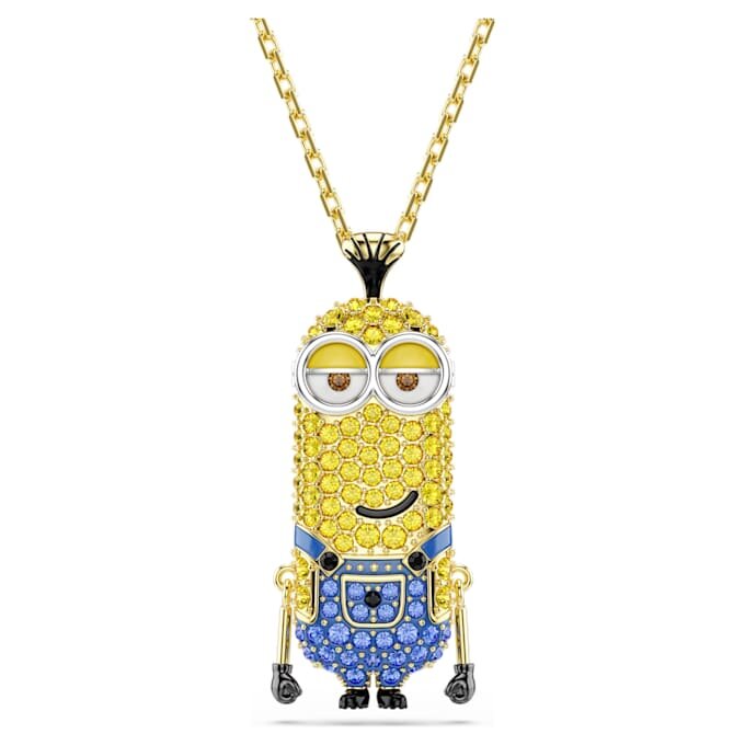 Colgante de los Minions «Kevin» con pavé, multicolor, chapado en oro Colgante de los Minions «Kevin» con pavé, multicolor, chapado en oro