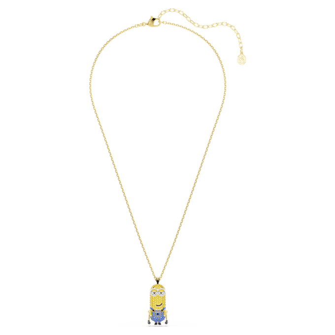 Colgante de los Minions «Kevin» con pavé, multicolor, chapado en oro Colgante de los Minions «Kevin» con pavé, multicolor, chapado en oro