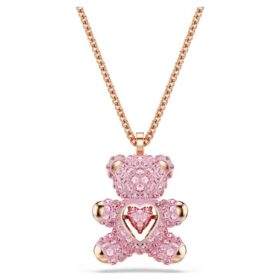 Colgante de osito, rosa, chapado en tono oro rosa